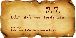 Dörnhöfer Terézia névjegykártya